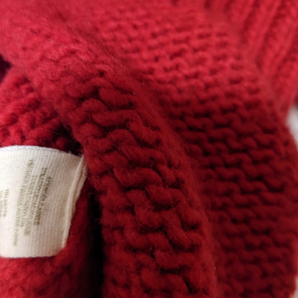 Free People Red Knit Sweater Shaw Coklar - Picture 8 of 9